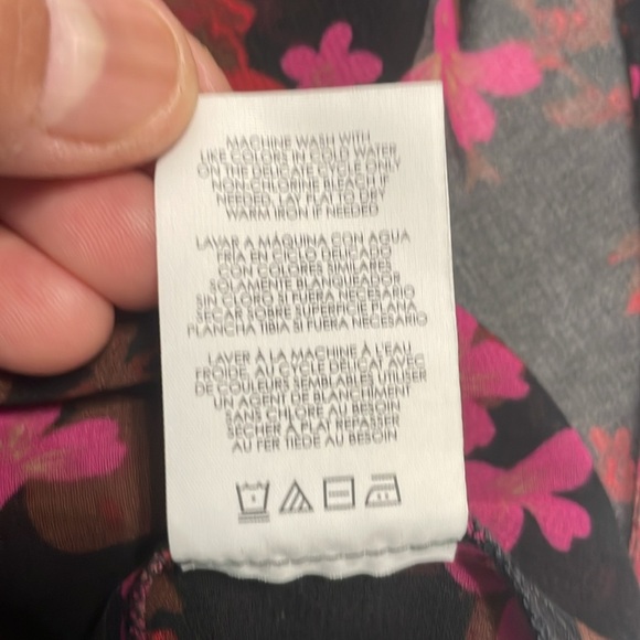 CAbi Style #3860 Candlelight Floral Sheer Long Sleeve Elastic Cuff Blouse Sz XS - Picture 10 of 12